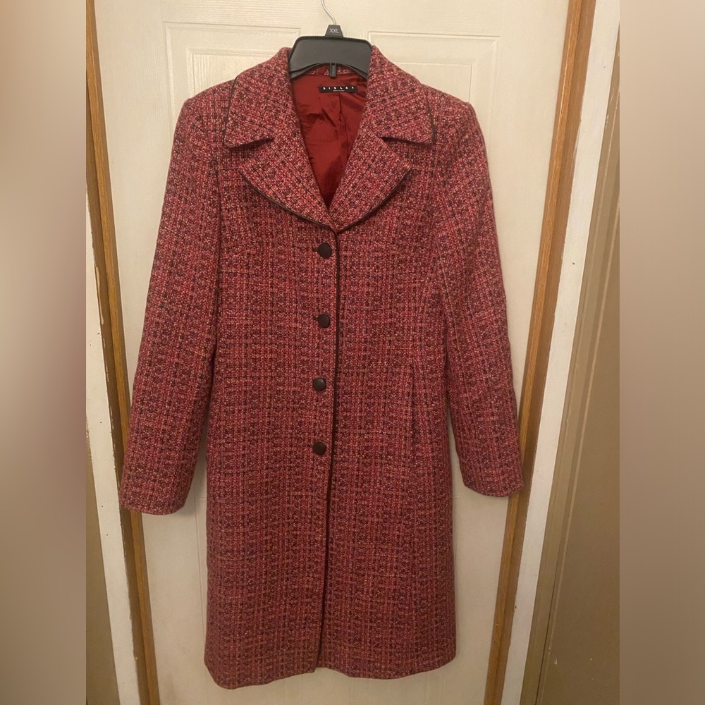 Sisley Tweed Long Wool Women's Coat